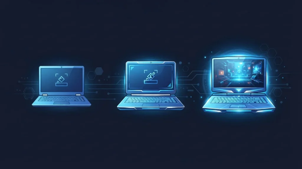 Acer Gaming Laptop Guide: Predator vs Nitro 2026 3 Spec comparison table of Acer Nitro V 15, Nitro V 16, and Nitro V 16S AI showing processor, GPU, RAM, and display details