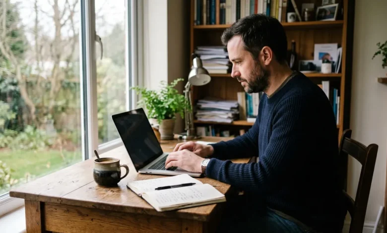 Best Laptops for Writers in 2026 1 Writer typing on one of the best laptops for writers at a home desk