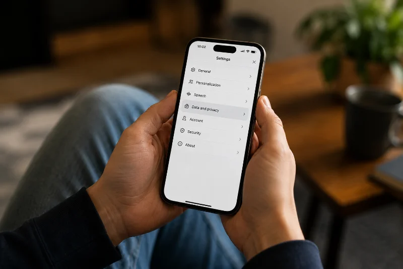 How to Delete Your ChatGPT Account (2026) 3 Deleting a ChatGPT account from the mobile app data controls menu