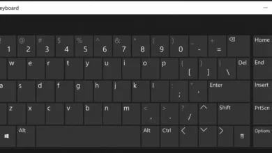 Windows On-Screen Keyboard with the ScrLk (Scroll Lock) key highlighted to show how to enable or disable Scroll Lock.