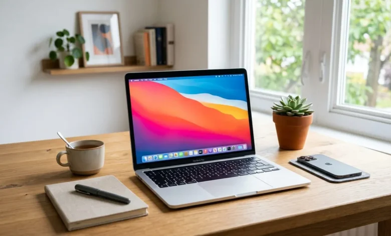 How to Change Wallpaper on Mac: Every Method Explained 1 MacBook screen showing a custom desktop wallpaper after changing it in System Settings