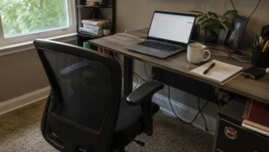 Person working at a desk in one of the best budget office chairs
