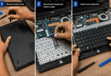 Membrane keyboard dome versus scissor-switch mechanism in a laptop keyboard