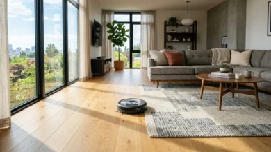 Best Robot Vacuum for Hardwood Floors: Top Picks and Buyer Guide 29 A high-end robot vacuum cleaning polished oak flooring, representing the best robot vacuum for hardwood floors.