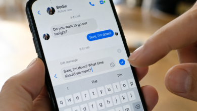 Person editing a message on Messenger using a smartphone chat screen