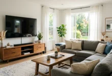 mini led vs oled tv in a bright living room