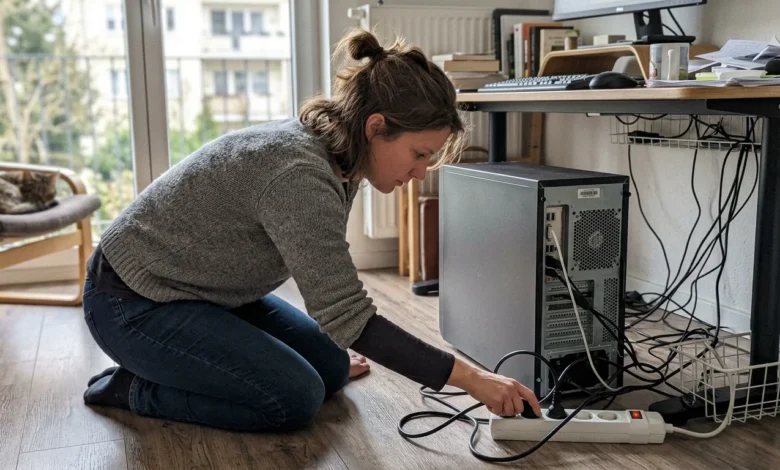 Computer Won't Turn On? Try These Fixes First 1 man checking power cable after computer won't turn on