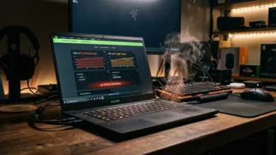 Laptop showing high temperatures on screen, illustrating how to fix laptop overheating before it causes damage