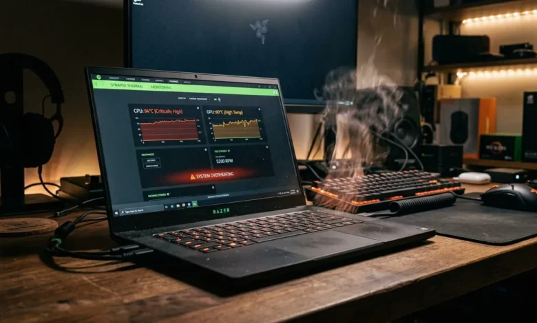 Laptop showing high temperatures on screen, illustrating how to fix laptop overheating before it causes damage