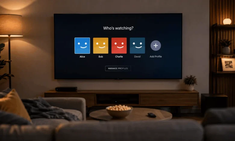How to Sign Out of Netflix on Your TV (Every Method) 1 Smart TV displaying a Netflix profile screen before signing out of Netflix on TV