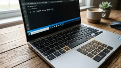 How to Type an Em Dash on Windows: Every Method That Works 23 Windows laptop keyboard with the Alt key highlighted, showing how to type an em dash on Windows