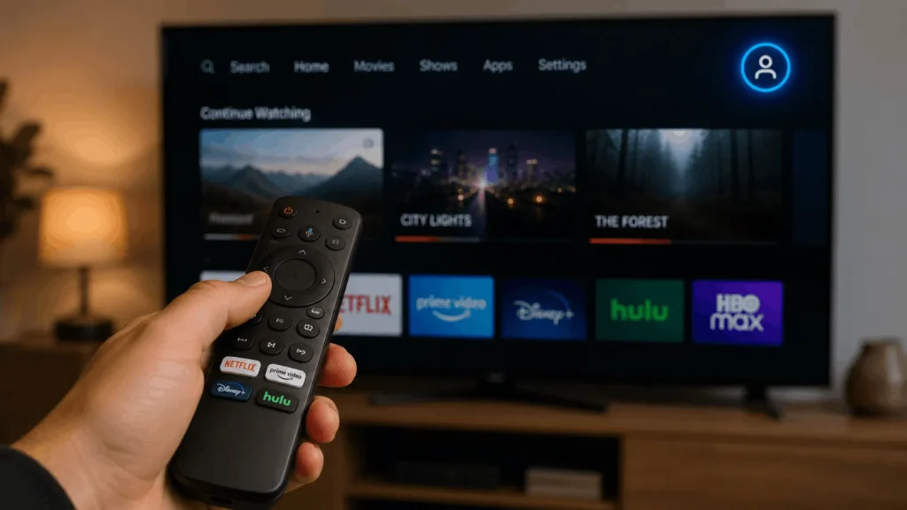 How to Sign Out of Netflix on Your TV (Every Method) 2 Person using a remote to navigate the sign out of Netflix on TV menu