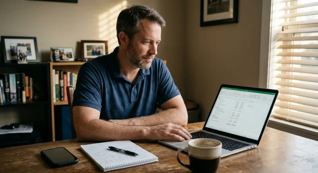 Twitter Alternatives in 2026: Which One Fits You? 2 Man reviewing usage numbers for Twitter alternatives on a laptop