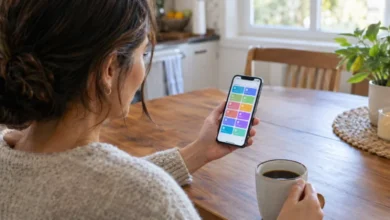 How to Use Siri Shortcuts to Automate Your iPhone 9 Woman learning how to use Siri Shortcuts on her iPhone at a kitchen table