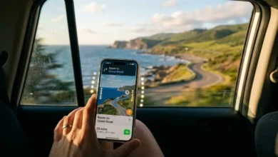 Motion sickness dots iphone feature displayed on a phone screen during a car ride