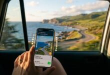 Motion sickness dots iphone feature displayed on a phone screen during a car ride