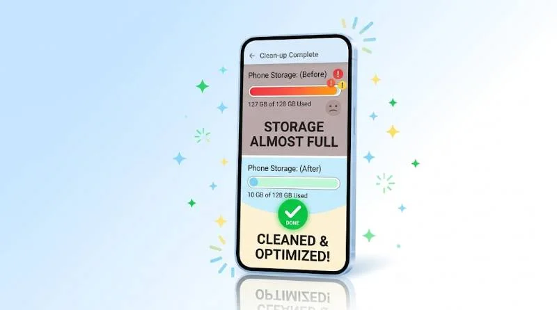 Android storage freed up after emptying trash