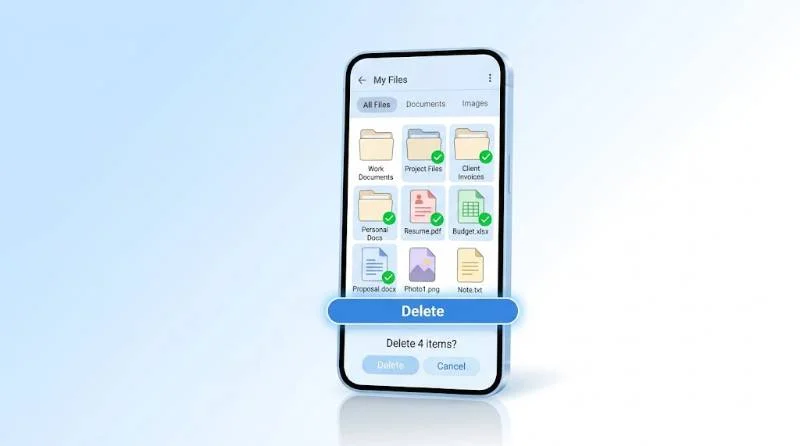 Delete files permanently using an Android file manager