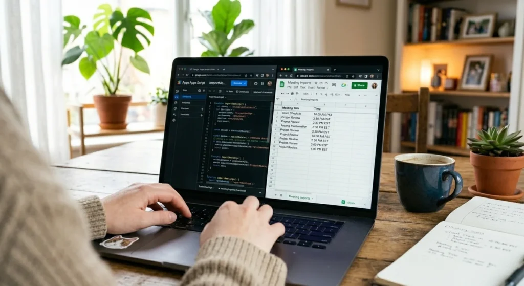 How to Insert Calendar in Google Sheets: 5 Working Methods 4 Apps Script import used to insert calendar in Google Sheets from Google Calendar events