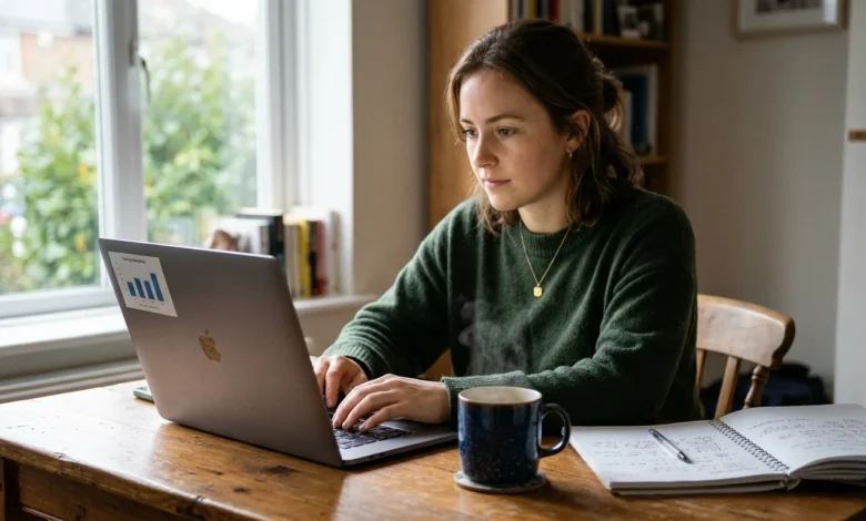 What Is a Neural Network? A Plain-English Explanation 1 Woman studying what is a neural network with a laptop and handwritten notes at a home desk