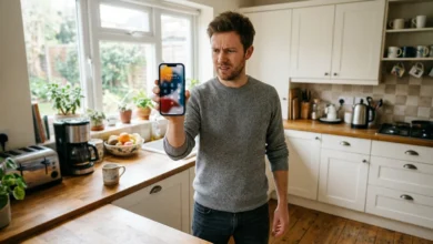 Man wondering why is my Face ID not working while holding his iPhone