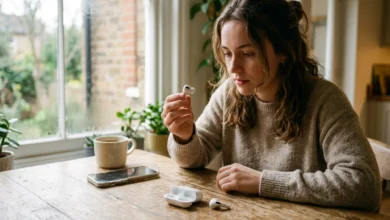Why Is One AirPod Louder Than the Other? Causes and Fixes 23 Person inspecting an AirPod to find out why is one AirPod louder than the other