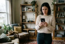 Person checking their phone to find out why is Verizon down in their area